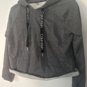 Calvin Klein Cropped Baggy Logo Hoodie